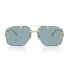 Versace 0ve2275 Damier Plaque 100280 Oro Glasses In Blue