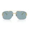 Versace 0ve2275 Damier Plaque 100280 Oro Glasses In Blue