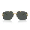 Versace 60mm Rectangular Sunglasses In Gray