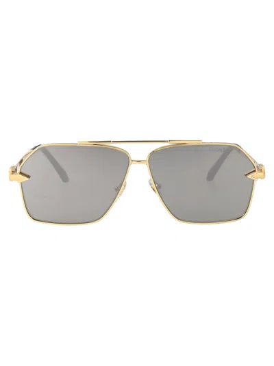 Versace 0ve2284 Gold Metal Rectangular Sunglasses In Transparent