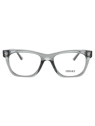 Versace 0ve3363u Eyeglasses In Transparent Grey - Demo