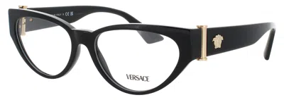 Versace 0ve3366 Acetate Eyeglasses 55-16-140 With Case In Black