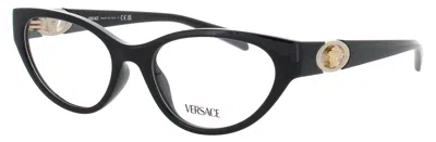 Versace 0ve3372u Acetate Eyeglasses 52-17-140 With Case Included In Black
