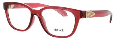 Versace 0ve3376u Eyeglasses With Acetate Frame, Size 53-16-140, Demo Lenses (case Included) In 5523 - Transparent Red / Demo