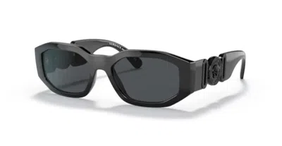 Pre-owned Versace 0ve4361 536087 - Black / Dark Grey Square Men's Sunglasses In Gray
