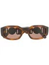 Versace Rectangular Frame Sunglasses In Multi