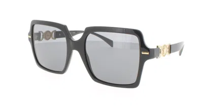 Versace 0ve4441 Sunglasses 55-20-140 With Case In Gb1/87 - Black / Dark Grey