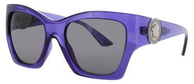 Versace 0ve4452 Acetate Sunglasses 55-19-135 With Case In 5419 - Violet / Smoke