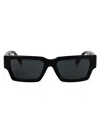 Versace Havana Acetate Sunglasses In Black