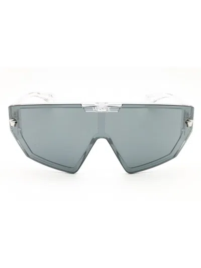 Versace 0ve4461 Sunglasses In 148/6v - Crystal / Grey Mirror Black/mirror Blue Violet