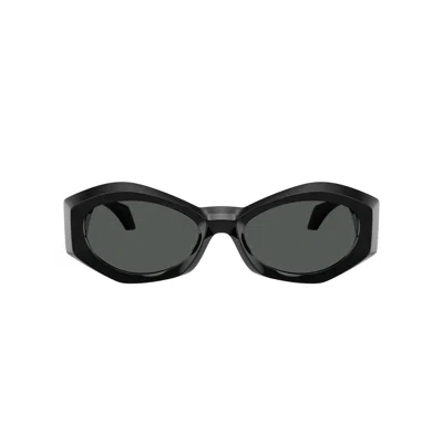 Versace 0ve4466u Geometric Cat-eye Sunglasses In Black