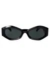 Versace Womens Black Ve4466u Irregular-frame Injected Sunglasses In Gb1/87 Black