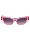 Versace Transparent Pink Acetate Sunglasses In Pink