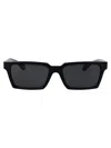 Versace 55mm Rectangular Sunglasses In Black