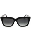 Versace Rectangular-frame Sunglasses In Gb1/t3 - Black/polar Grey Gradient