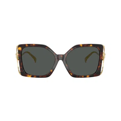 Versace 0ve4502u Oversized Square Sunglasses In Brown