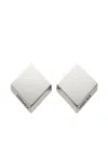 Versace Polished Square Metal Earrings In Metallic