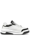 Versace White And Black Sneaker With Inserts And Chunky Sole In Leather Man In Black  