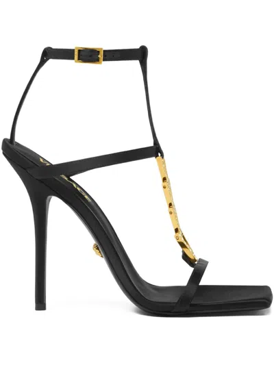 Versace 105mm Crystal-embellished Sandals In Black
