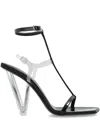 Versace Sandals T.105 Calf Leather 1b00p-black-palladium In Black