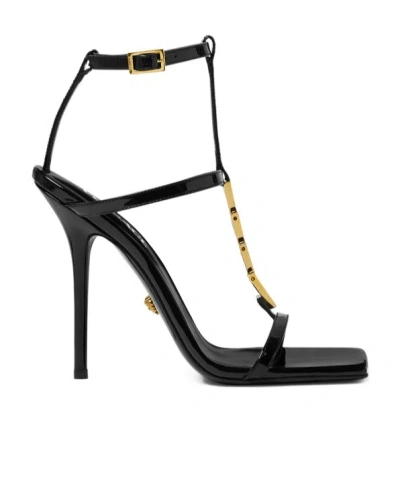 VERSACE VERSACE V2025 CHAIN SQUARE-TOE SANDALS