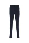Versace Dark Blue Wool Pant In Blue