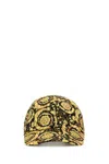 Versace Printed Polyester Baseball Cap In Gold