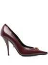 Versace 110mm Medusa-embellished Pointed-toe Pumps In Brown