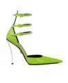 Versace 110mm Studded Leather Pumps In Green