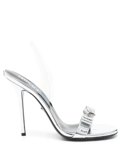 Pre-owned Versace 120mm Gianni Ribbon Sandals