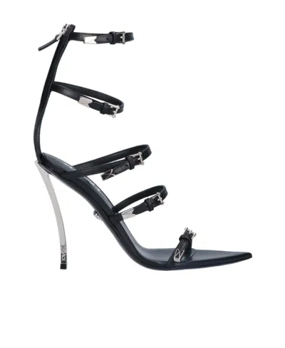 VERSACE VERSACE HIGH-HEELED BUCKLE FASTENED SANDALS
