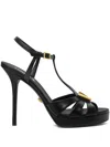 Versace Sandal T.120 Calf Leather Shoes In Black