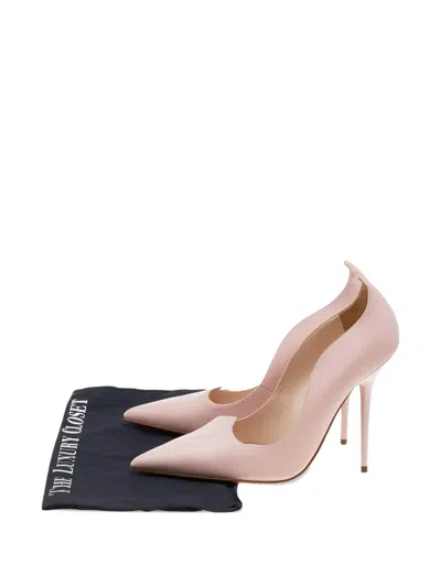 Pre-owned Versace 120mm Pointed-toe Heeled Pumps In Pink