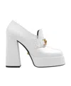 Versace Woman Loafers White Size 11 Calfskin In White
