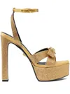 Versace 140mm Crystal-embellished Sandals In Yellow