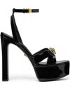 Versace 140mm Gianni Ribbon Sandals In Black