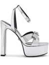 Versace 140mm Gianni Ribbon Sandals In Grey