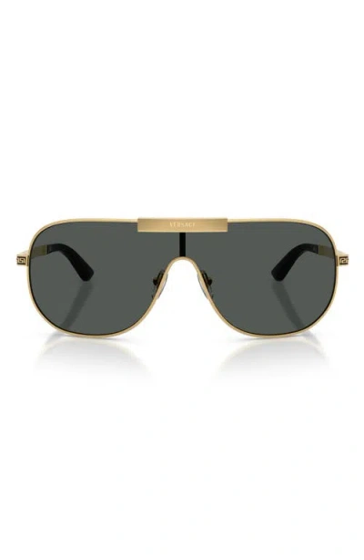 Versace Greca Flow Lunettes De Soleil Masque In Gray