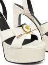 Versace 140mm Medusa Leather Sandals In Neutral
