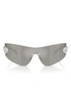 Versace 142mm Pillow Shield Sunglasses In Silver