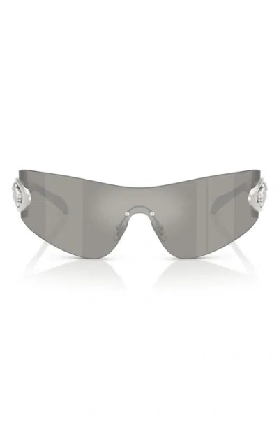 Versace 142mm Pillow Shield Sunglasses In Silver