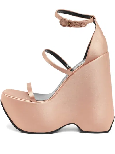 Pre-owned Versace 150mm Platform Sandals In Pink
