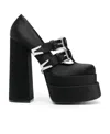 Versace Medusa Aevitas Satin Platform Pumps In Black
