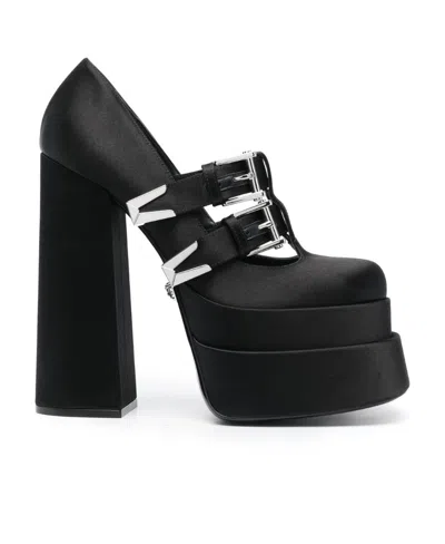 Versace 160mm Platform Pumps In Black