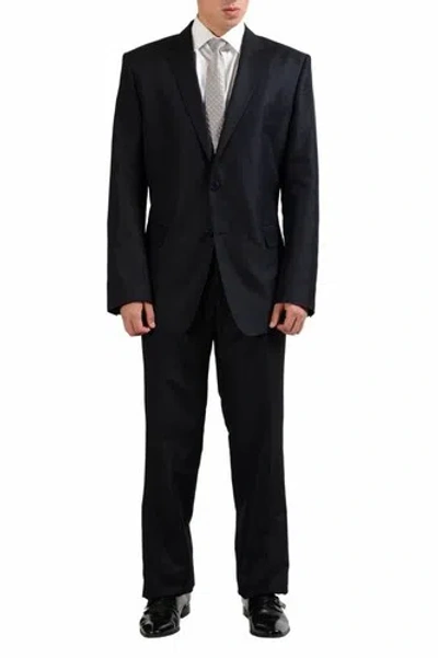 Pre-owned Versace $1620  Silk Wool Black Two Button Men's Suit Us 46 It 56