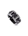Versace 18k White Gold Black Ceramic Ring