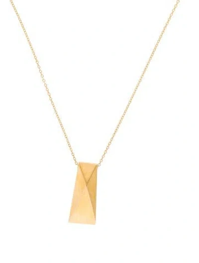 Pre-owned Versace 18k Geometric Pendant Necklace, 16" In Multi