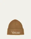 Versace 1978 Re-edition Logo Beanie In Biscuit