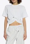 Versace Logo And Safety Pin Cotton T-shirt In White