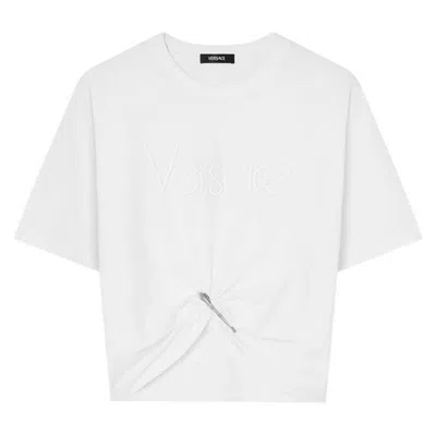 Versace 1978 Re-edition Logo Safety Pin T-shirt In White
